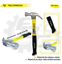 Martelo Profissional Com Cabo De Borracha Unha 25mm FBG-3063