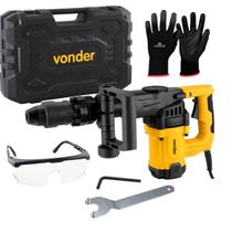 Martelo Rompedor Encaixe SDS MAX 1300W MRV 1315N Vonder com Oculos e Luva de Proteção