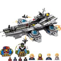 MARVEL AEROPORTA AVIÕES SHIELD AVENGERS Herois com 9 BONECOS Blocos de Montar Letsgo