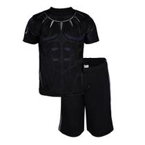 Marvel Avengers Black Panther Big Boys' Athletic T-Shirt & Mesh Shorts Set, Preto/Prata (8)