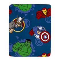 Marvel Avengers Fight The Foes Blue, Red, Green Hulk, Iron Man, Thor, Capitão América Super Soft Toddler Cobertor