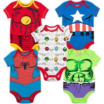 Marvel Baby Boys' 5 Pack Bodysuits - O Hulk, Homem-Aranha,
