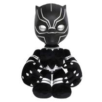 Marvel Black Panther Heart of Wakanda Figura de pelúcia com luzes e sons, Boneca Suave Pantera Negra para fãs e colecionadores