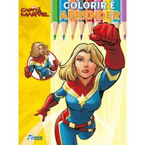 Marvel colorir e aprender - capitã marvel - Bicho Esperto