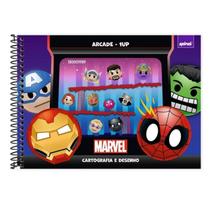 Marvel Emoji Caderno Cartografia e Desenho Capa Dura 48 fls Spiral