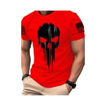 Marvel Punisher Tee Camiseta masculina com estampa digital Super-herói Anime Camiseta Skull Tees