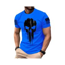 Marvel Punisher Tee Camiseta masculina com estampa digital Super-herói Anime Camiseta Skull Tees