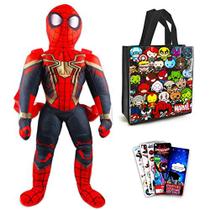 Marvel Spiderman Plush Doll e Avengers Tote Bag Set - Pacote com 20 "Spiderman Plush Doll com alças ajustáveis mais um Kawaii Avengers Tote, adesivos e muito mais (Spiderman Gifts)