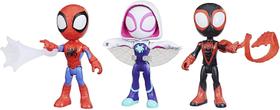 Marvel Spidey and His Amazing Friends Figure 3 Pack, 4-Inch Scale Action Figures, Inclui 3 Figuras e 3 Acessórios, Idades 3 ou Não, Embalagem Livre de Frustração (Amazon Exclusive)
