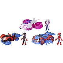 Marvel Spidey e seus incríveis amigos equipe Spidey Change 'N Go Riders Playset, 3 carros de brinquedo e figuras de ação, brinquedos pré-escolares, brinquedos de super-heróis para meninos e meninas de 3 anos e acima (Amazon Exclusive)