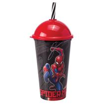 Marvel Vingadores Homem Aranha Copo Canudo 500 ml Plasútil