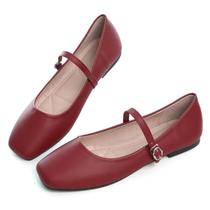 Mary Jane Flats Hee grand, bico quadrado retrô para mulheres, vermelho 9 Mary Jane Flats Hee grand, bico quadrado retrô para mulheres, vermelho 9