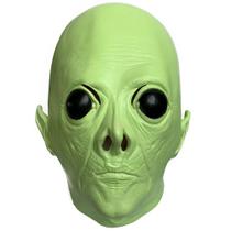 Máscara alienígena de cabeça cheia, látex verde para olhos grandes para Halloween Máscara alienígena de cabeça cheia, látex verde para olhos grandes para Halloween