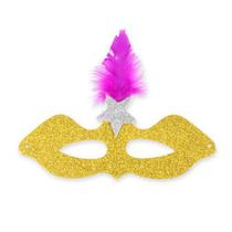 Máscara Amarela Pequena - Carnaval com Mistério e Glamour! - Maxiformas