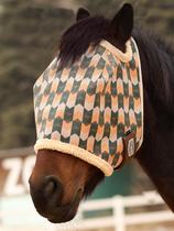 Máscara anti-moscas para cavalo Tackmore em mesh estampado com forro de fleece e proteção UV Máscara anti-moscas para cavalo Tackmore em mesh estampado com forro de fleece e proteção UV
