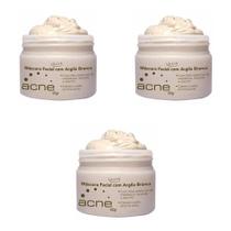 Máscara Argila Branca Acne 3 Unidades Máscara Argila Branca Acne 3 Unidades