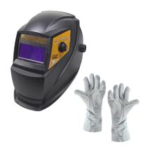 Máscara Automática preta + luva de couro Pró Euro - PRO EURO Máscara Automática preta + luva de couro Pró Euro - PRO EURO