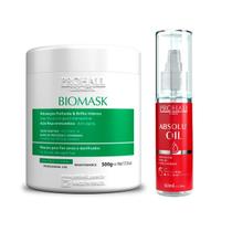 Máscara Biomask Prohall 500g + Sérum Reparador Absolut Oil