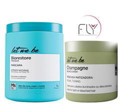 Máscara Biorestore Let Me Be 1 kg + Máscara Matizadora Champagne (efeito Perolado) Let Me Be 500 g