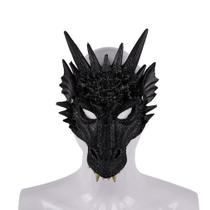 Máscara Black Dragon Full Face Cover PU Foam Mardi Gras Party Máscara Black Dragon Full Face Cover PU Foam Mardi Gras Party