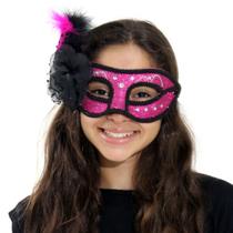 Máscara Brilhante Com Plunas Sortida Abrakadabra Fantasias