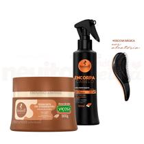 Máscara Cabelo Doce de Leite Haskell + Fluido Encorpa +Escova