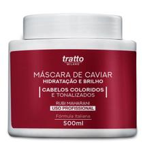 Máscara Cabelo Tonalizados Coloridos Tingidos cabelos secos quebradiços Caviar & Rubi Tratto Milano 500g