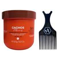 Máscara Cachos 2 em 1 Arvensis Hidratação Para Cabelos Crespos e Crespissímos 500g + Pente Garfo