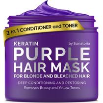 Máscara capilar SUNATORIA Keratin Purple & Blue para cabelos loiros