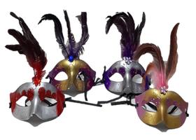 Máscara Carnaval com Penas - Modamix Aviamentos