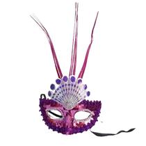 Máscara Carnaval, Festa a Fantasia de Gala Luxo com Penas e Pedras - MASKFANTASI