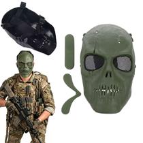 Mascara Caveira Black Skull Airsoft Paintball Cosplay Tatic COR:VERDE MILITAR