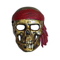 Máscara Caveira Pirata Dourada Máscara Caveira Pirata Dourada