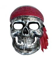 Máscara caveira pirata para festa halloween com 22cm - 1 unidade
