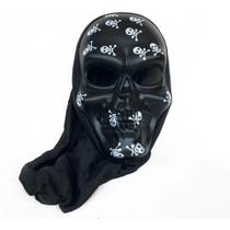 Máscara caveira preta com capuz preto halloween festa - MODAMIX Máscara caveira preta com capuz preto halloween festa - MODAMIX