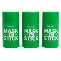 Máscara Chá Verde Remover de Cravos Anti-Acne Hidratante Facial Clareador Mask Stick Febella