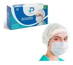 Máscara Cirúrgica Descartável Tripla Com Clip Nasal Branca Protectme 20 Unidades Máscara Cirúrgica Descartável Tripla Com Clip Nasal Branca Protectme 20 Unidades