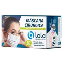 Máscara Cirúrgica Descartável Tripla Lola Branca - 50 Unidades