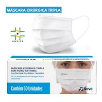 Máscara Cirúrgica Descartável Tripla Proteção 50 Unidades