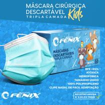 Máscara Cirúrgica Infantil Descartável Tripla Camada Fênix Caixa C/ 50 Unid