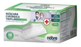 Máscara Cirúrgica Tripla c/ Elástico Nobre 50 Unidades