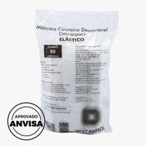 Máscara Cirúrgica Tripla com Elástico Descarpack - PACOTE COM 50 UNIDADES