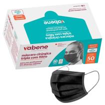 Máscara Cirúrgica Tripla Com Filtro Cor Preto 50 Un Vabene Máscara Cirúrgica Tripla Com Filtro Cor Preto 50 Un Vabene