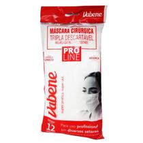 Mascara Cirúrgica Tripla Descartável Branca C/12uni - Vabene