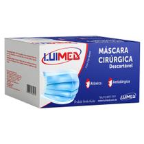 Máscara cirúrgica tripla descartável c/ elástico c/ 50 unidades
