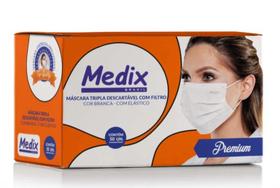 Máscara Cirúrgica Tripla Descartável Com Filtro Caixa 50 un. Medix