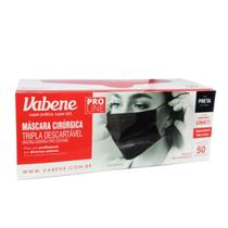 Mascara Cirúrgica Tripla Descartável Preta C/50uni - Vabene