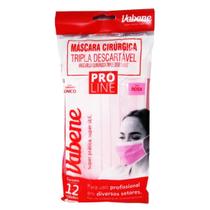 Mascara Cirúrgica Tripla Descartável Rosa C/12uni - Vabene Mascara Cirúrgica Tripla Descartável Rosa C/12uni - Vabene