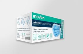 Máscara cirúrgica tripla proteção c/ 50 unidades marca: INOVEN, COR: AZUL Máscara cirúrgica tripla proteção c/ 50 unidades marca: INOVEN, COR: AZUL
