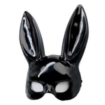 Máscara Cobertura Rosto Plástico Flexível Coelho Preto Alto Brilho M743 - Fantasy Shopping Brasil
